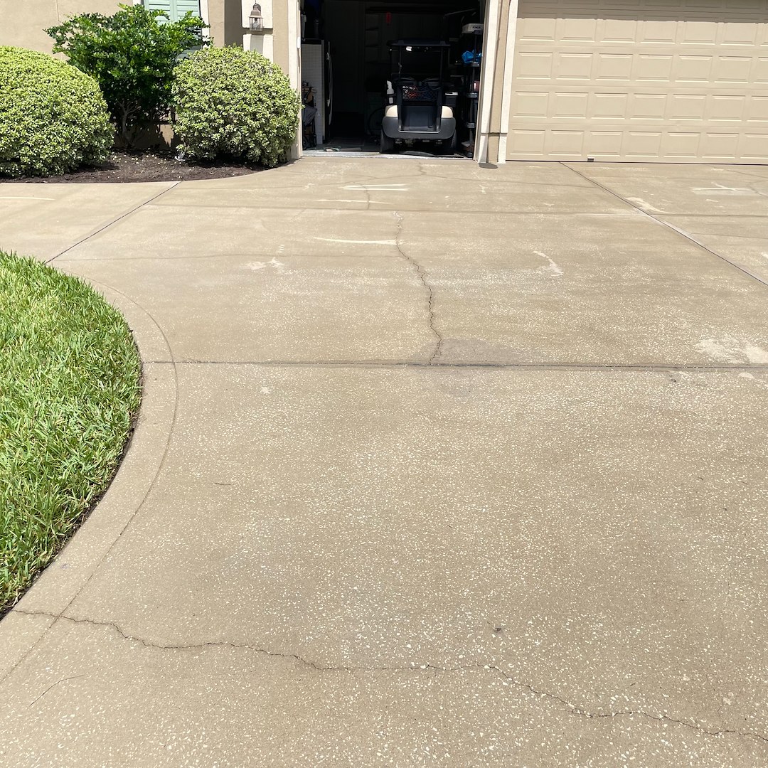 St. Augustine Fl driveway black paint stain removal 