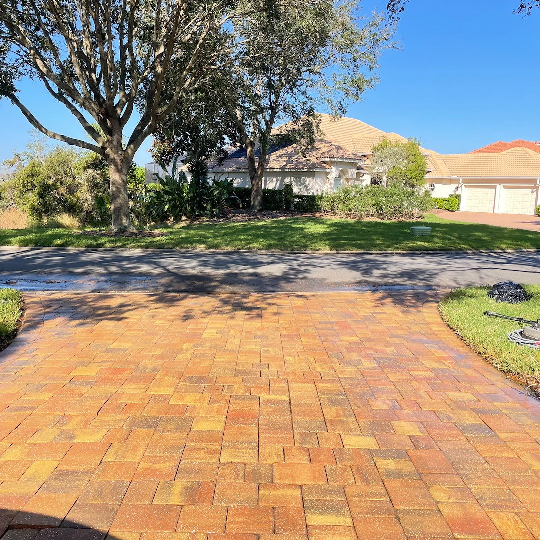 Top notch driveway Paver cleaning, St. Augustine beach, Fl. 